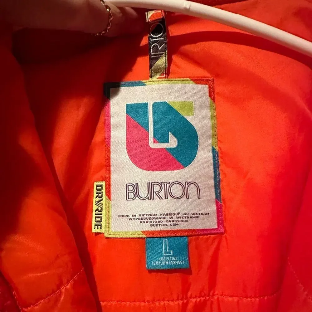 Burton DryRide Orange polka dot ski jacket sz L